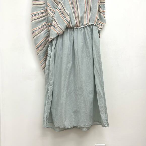 Rails Amelia Sag Harbour Rainbow Stripe Linen Tiered Coastal Flowy Midi Dress XS - Picture 10 of 14